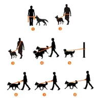 Laisse pour chien en pvc tanche double t te r glable longue et courte pour animaux